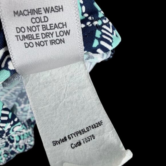 Womens Avenue Tunic Top Blue Teal Geo Print Sz 26 28 Boho Stretch - Picture 7 of 8